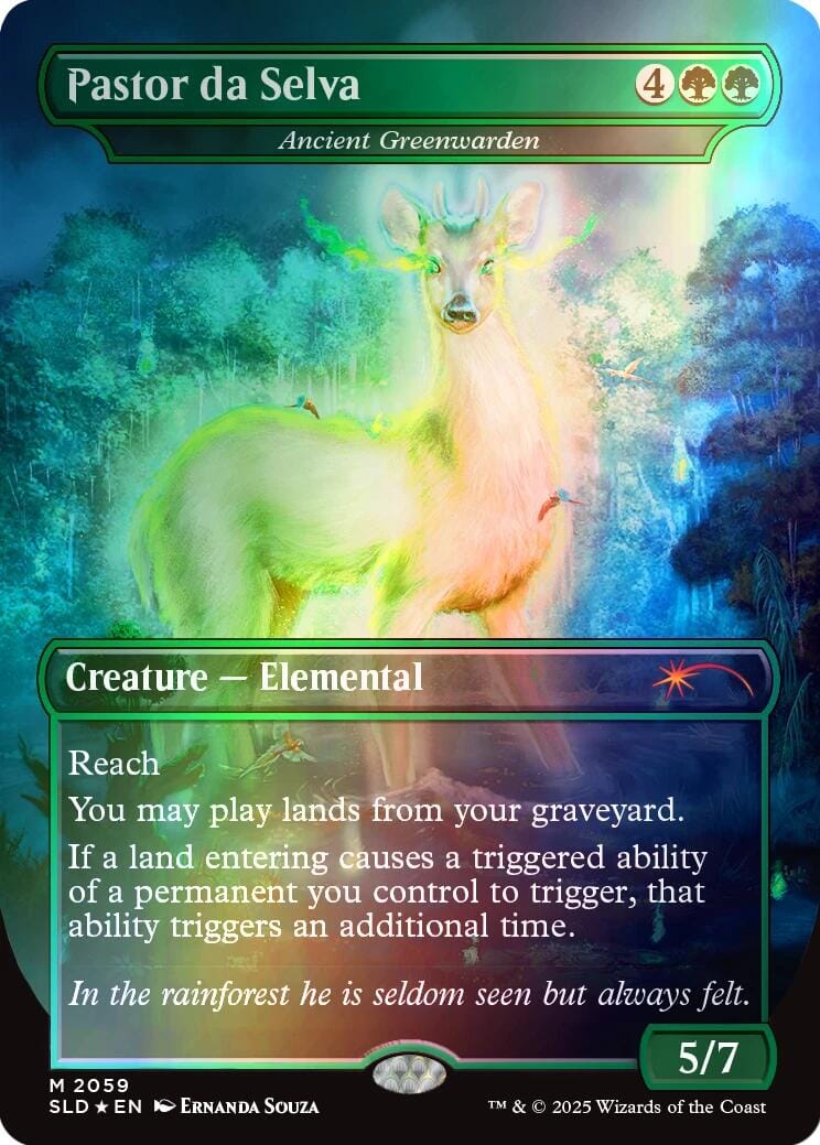 Pastor da Selva - Ancient Greenwarden (Rainbow Foil) [Secret Lair Drop Series] MTG Single Magic: The Gathering  | Multizone: Comics And Games