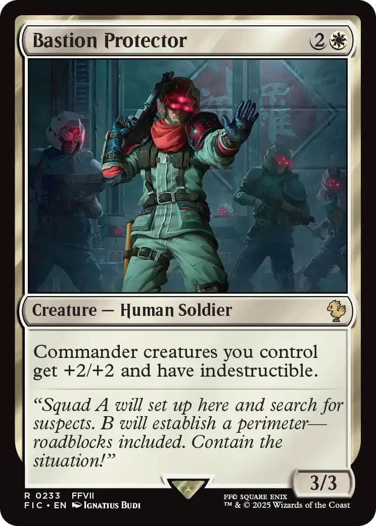 Bastion Protector (Surge Foil) [FINAL FANTASY Commander] MTG Single Magic: The Gathering  | Multizone: Comics And Games