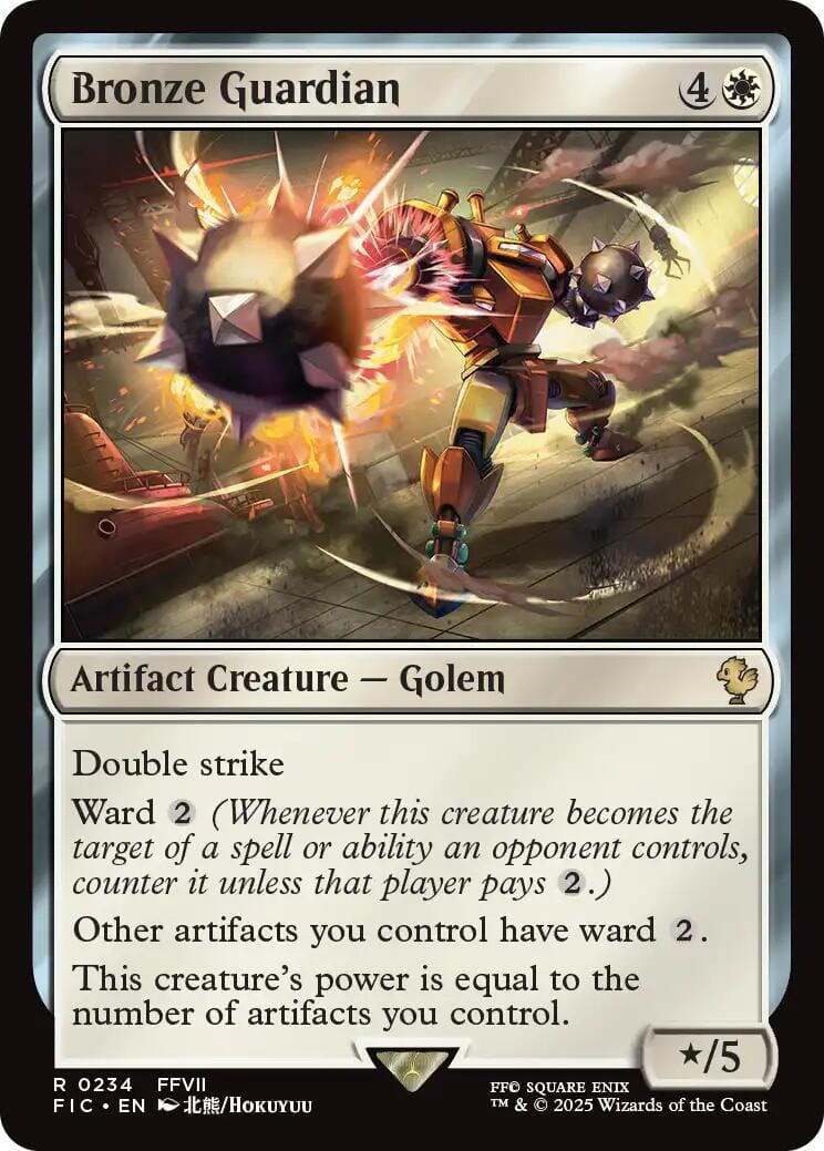 Bronze Guardian (Surge Foil) [FINAL FANTASY Commander] MTG Single Magic: The Gathering  | Multizone: Comics And Games