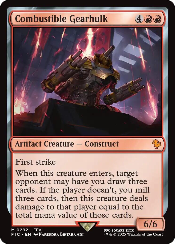 Combustible Gearhulk (Surge Foil) [FINAL FANTASY Commander] MTG Single Magic: The Gathering  | Multizone: Comics And Games