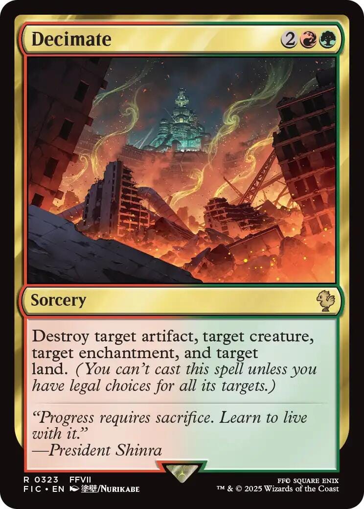 Decimate (Surge Foil) [FINAL FANTASY Commander] MTG Single Magic: The Gathering  | Multizone: Comics And Games