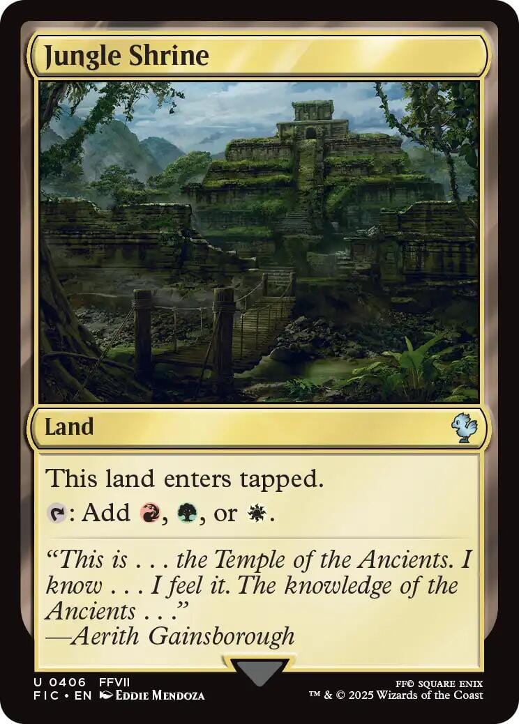 Jungle Shrine (Surge Foil) [FINAL FANTASY Commander] MTG Single Magic: The Gathering  | Multizone: Comics And Games