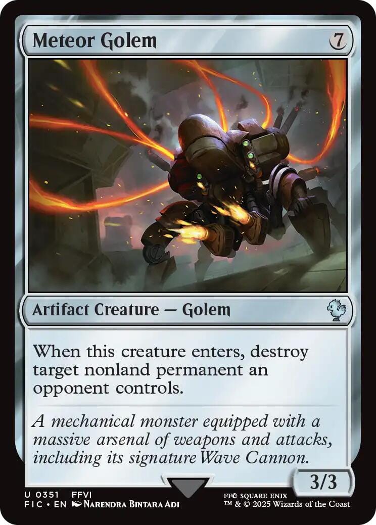 Meteor Golem (Surge Foil) [FINAL FANTASY Commander] MTG Single Magic: The Gathering  | Multizone: Comics And Games