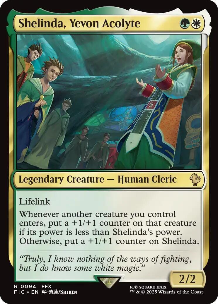 Shelinda, Yevon Acolyte (Surge Foil) [FINAL FANTASY Commander] MTG Single Magic: The Gathering  | Multizone: Comics And Games