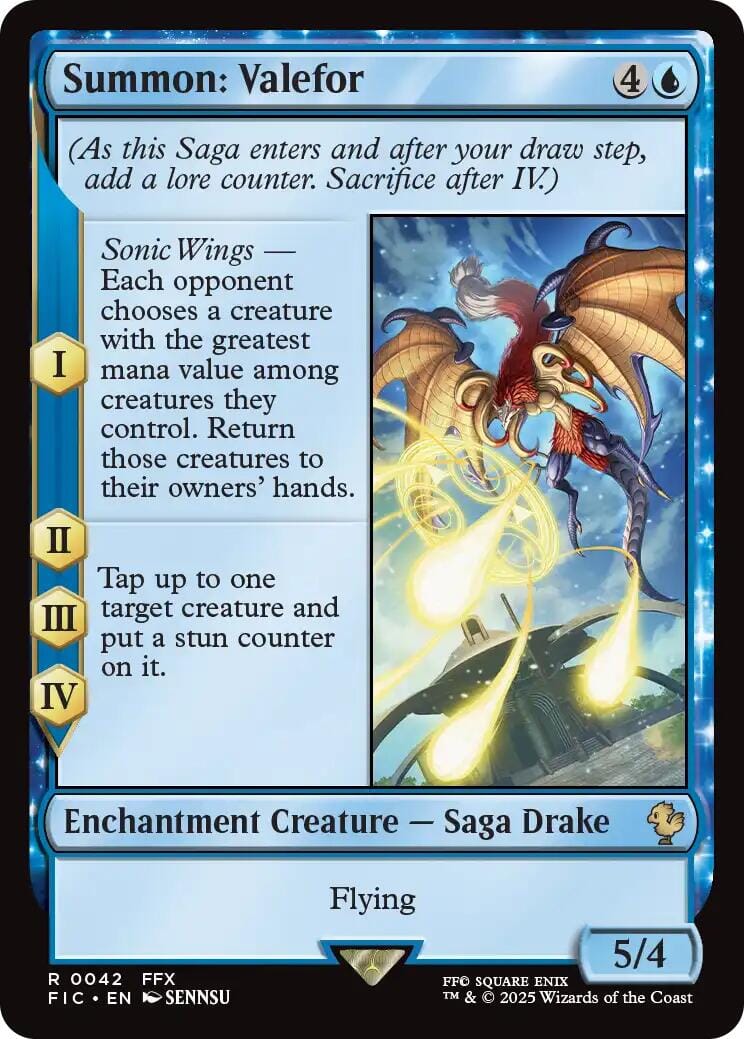 Summon: Valefor (Surge Foil) [FINAL FANTASY Commander] MTG Single Magic: The Gathering  | Multizone: Comics And Games