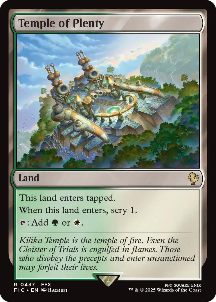 Temple of Plenty (Surge Foil) [FINAL FANTASY Commander] MTG Single Magic: The Gathering  | Multizone: Comics And Games