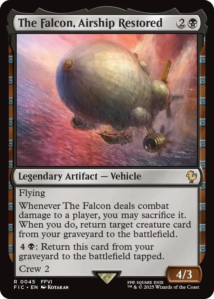 The Falcon, Airship Restored (Surge Foil) [FINAL FANTASY Commander] MTG Single Magic: The Gathering  | Multizone: Comics And Games