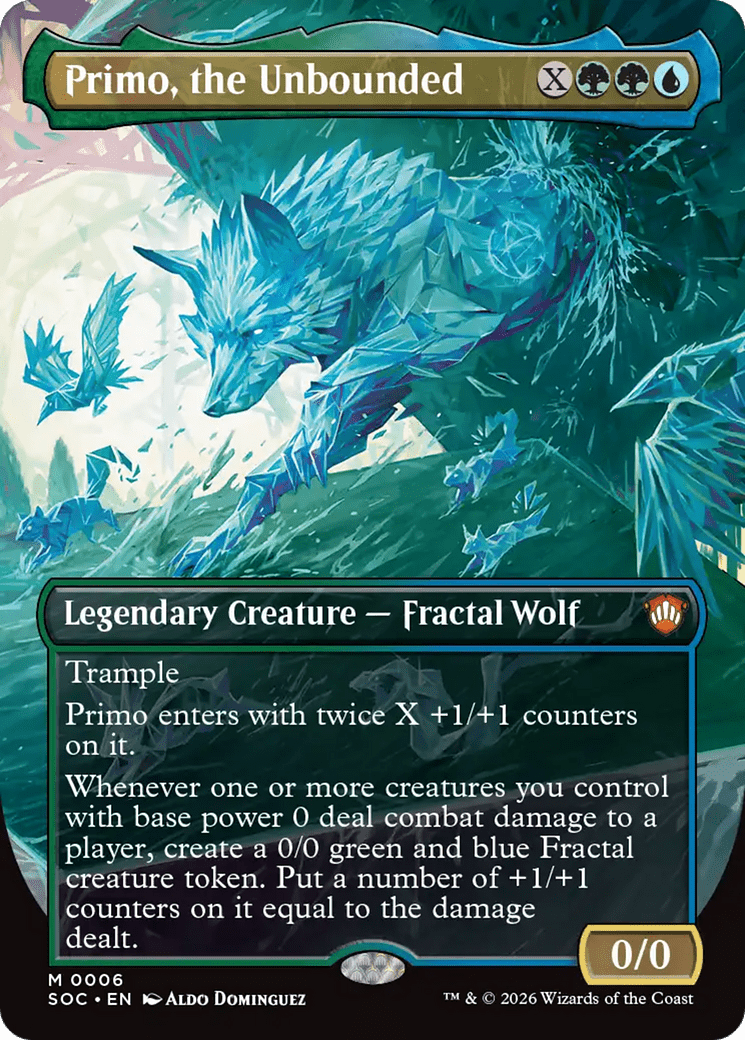 Primo, the Unbounded (Borderless) [Secrets of Strixhaven Commander] MTG Single Magic: The Gathering  | Multizone: Comics And Games