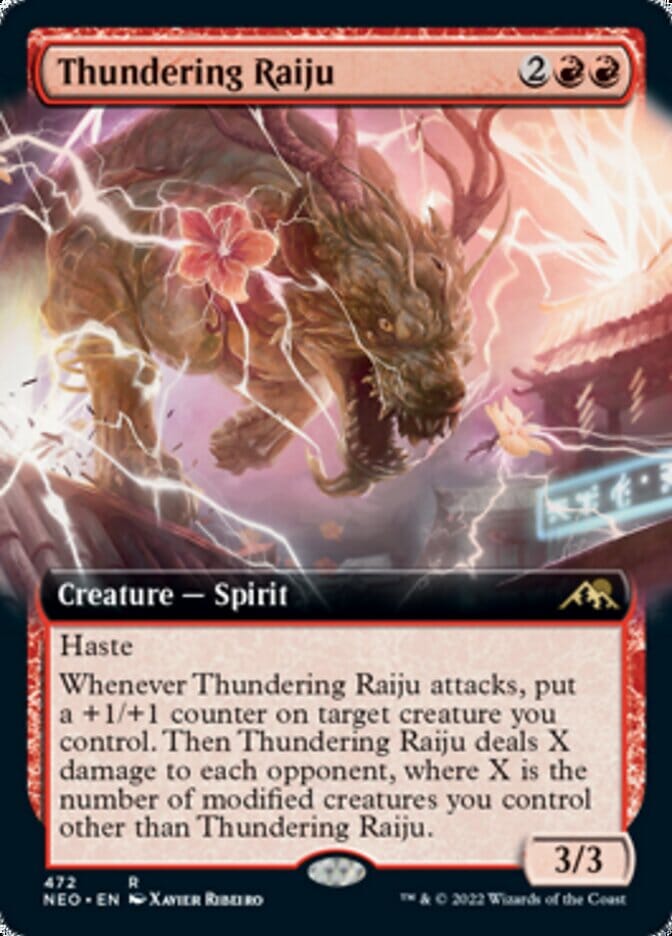 Thundering Raiju (Extended Art) [Kamigawa: Neon Dynasty] MTG Single Magic: The Gathering  | Multizone: Comics And Games