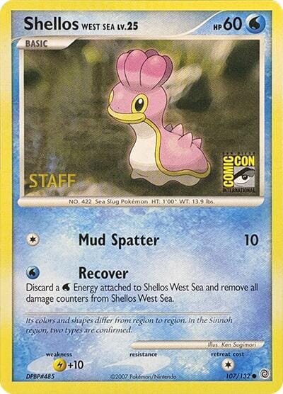 Shellos West Sea (107/132) (SDCC 2007 Staff) [Miscellaneous Cards] Pokemon Single Pokémon  | Multizone: Comics And Games