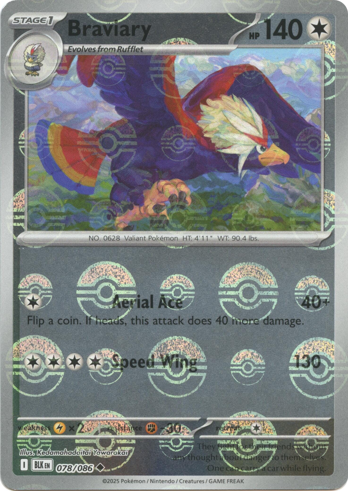 Braviary (078/086) (Poke Ball Pattern) [Scarlet & Violet: Black Bolt] Pokemon Single Pokémon  | Multizone: Comics And Games