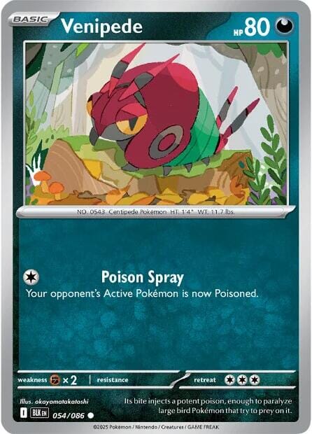 Venipede (054/086) [Scarlet & Violet: Black Bolt] Pokemon Single Pokémon  | Multizone: Comics And Games