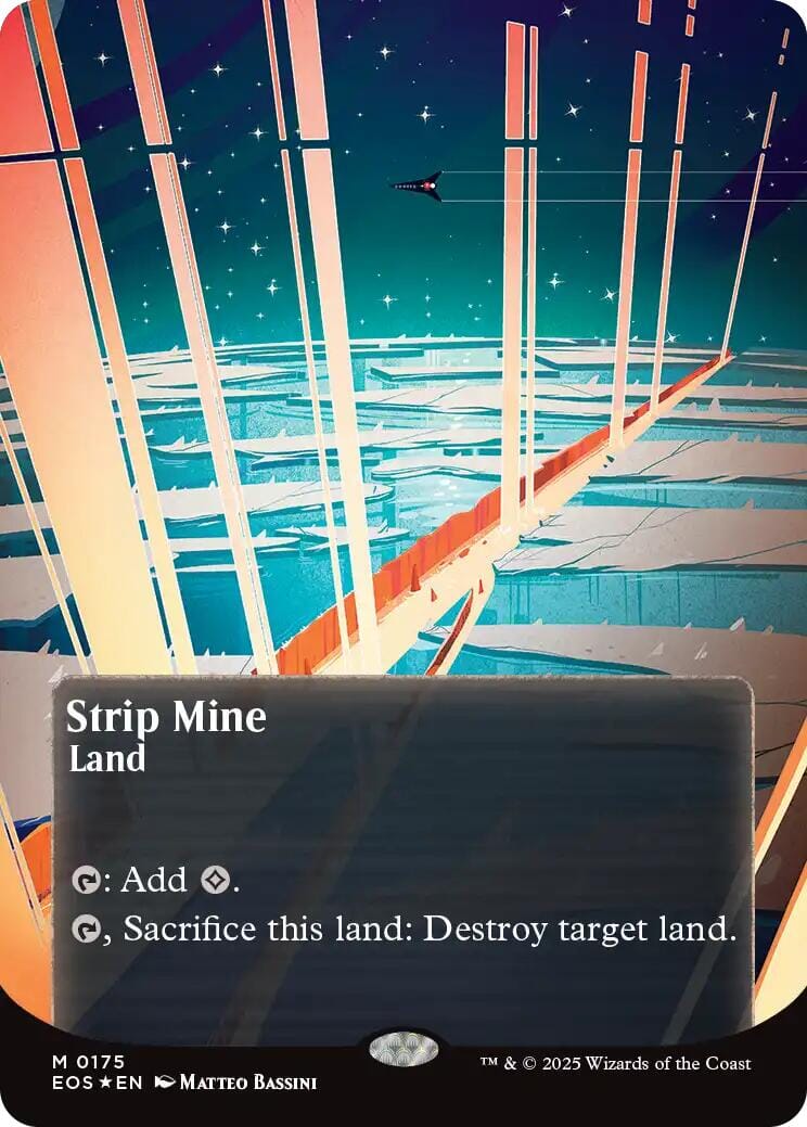 Strip Mine (0175) (Borderless) (Galaxy Foil) [Edge of Eternities: Stellar Sights] MTG Single Magic: The Gathering  | Multizone: Comics And Games