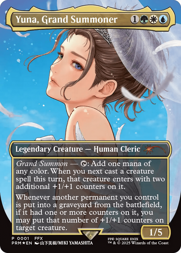 Yuna, Grand Summoner (Borderless) [Wizards Play Network 2025] MTG Single Magic: The Gathering  | Multizone: Comics And Games