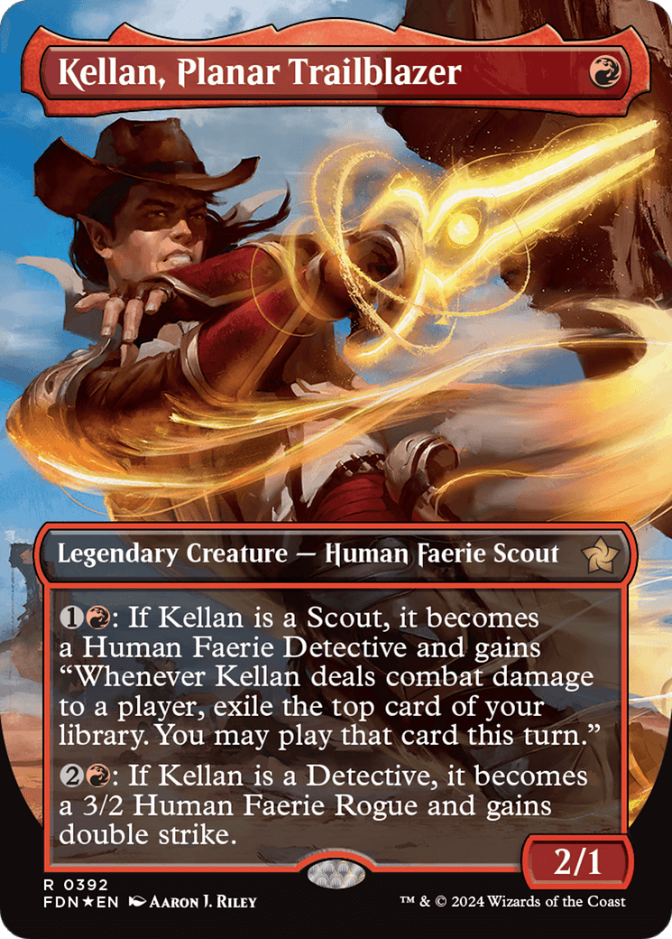 Kellan, Planar Trailblazer (Borderless) (Mana Foil) [Foundations] MTG Single Magic: The Gathering  | Multizone: Comics And Games