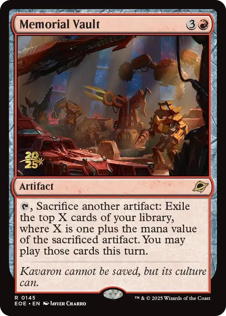 Memorial Vault [Edge of Eternities Prerelease Promos] MTG Single Magic: The Gathering  | Multizone: Comics And Games