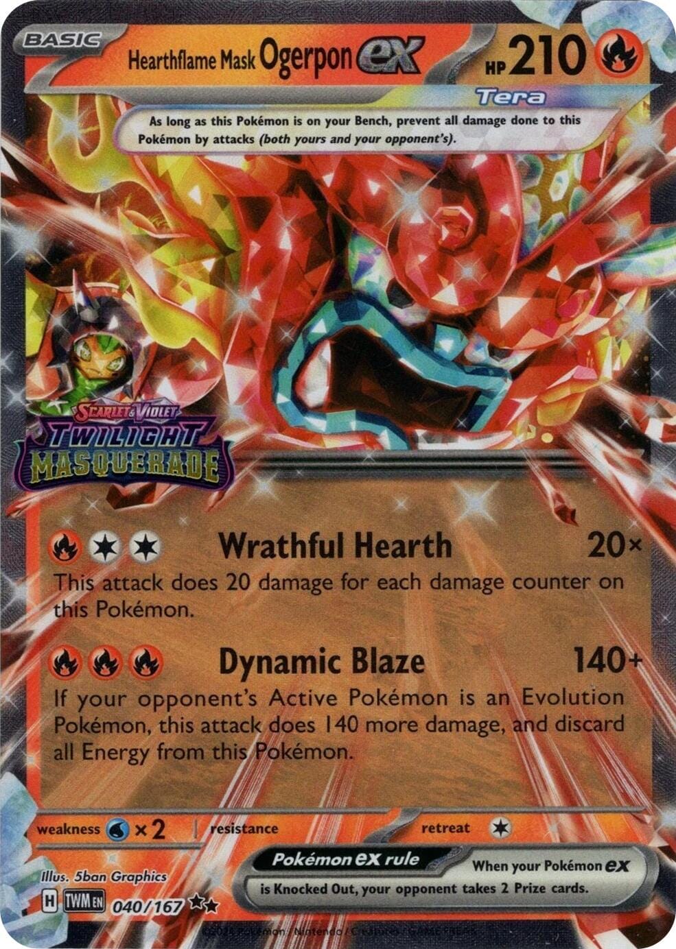 Hearthflame Mask Ogerpon ex (040/167) (Stamped) [Miscellaneous Cards] Pokemon Single Pokémon  | Multizone: Comics And Games
