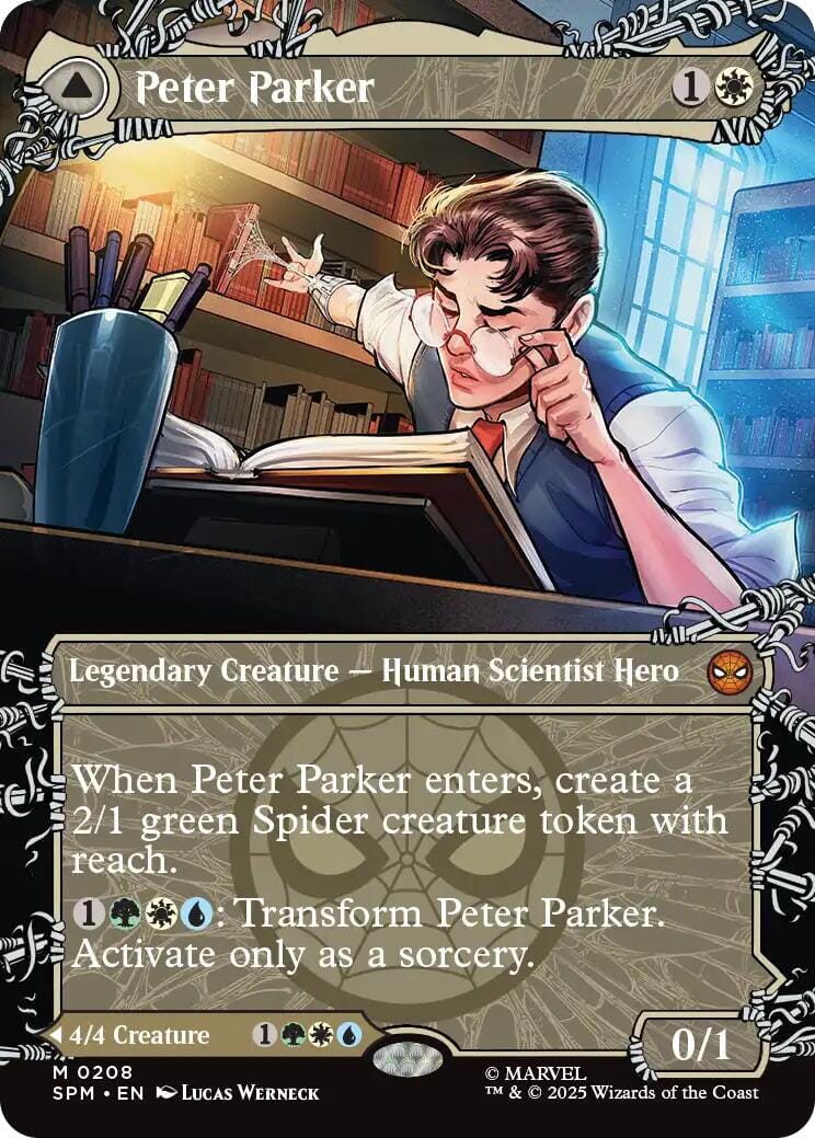 Peter Parker (0208) (Borderless) [Marvel's Spider-Man] MTG Single Magic: The Gathering  | Multizone: Comics And Games