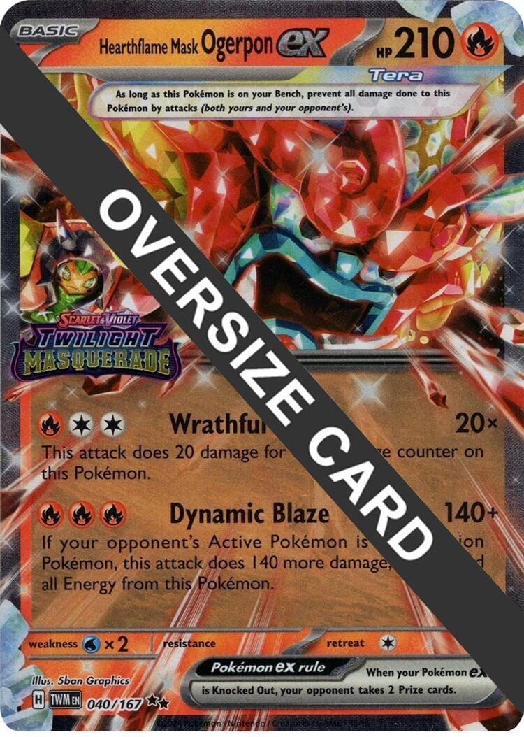 Hearthflame Mask Ogerpon ex (040/167) (Jumbo Card) [Scarlet & Violet: Twilight Masquerade] Pokemon Single Pokémon  | Multizone: Comics And Games