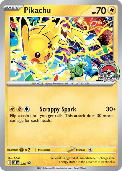 Pikachu (225) (World Championship 2025) [Scarlet & Violet: Black Star Promos] Pokemon Single Pokémon  | Multizone: Comics And Games