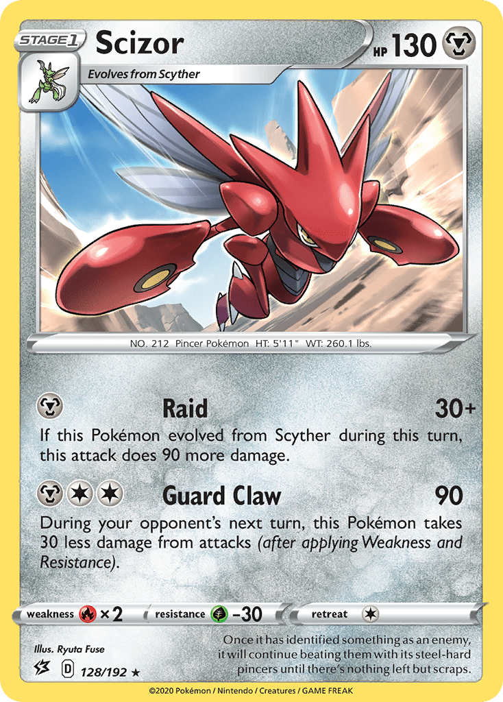 Scizor (128/192) [Sword & Shield: Rebel Clash] Pokemon Single Pokémon  | Multizone: Comics And Games