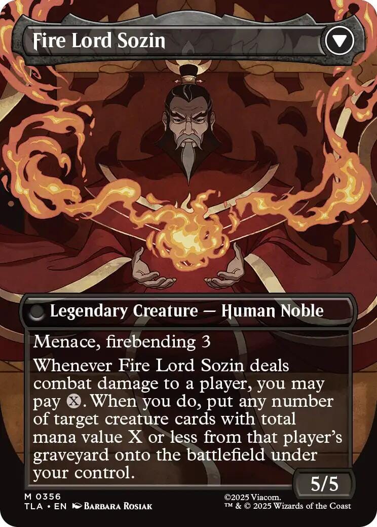 The Rise of Sozin (Borderless) [Avatar: The Last Airbender] MTG Single Magic: The Gathering  | Multizone: Comics And Games