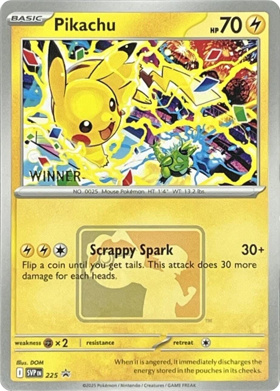 Pikachu (225) (World Championship 2025) [Winner] [Scarlet & Violet: Black Star Promos] Pokemon Single Pokémon  | Multizone: Comics And Games