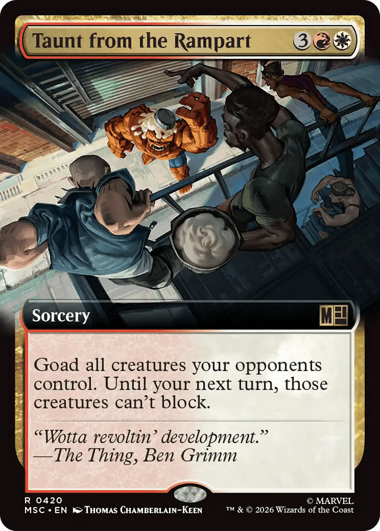 Taunt from the Rampart (Extended Art) [Marvel Super Heroes Commander] MTG Single Magic: The Gathering  | Multizone: Comics And Games