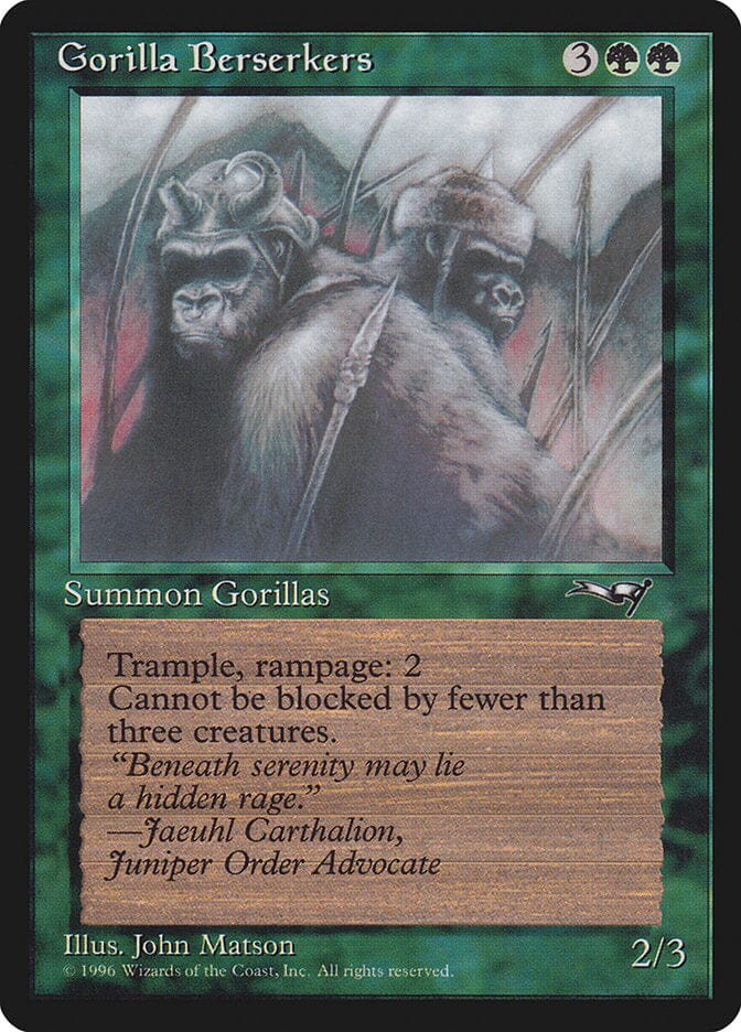 Gorilla Berserkers (Mouths Closed) [Alliances] MTG Single Magic: The Gathering  | Multizone: Comics And Games