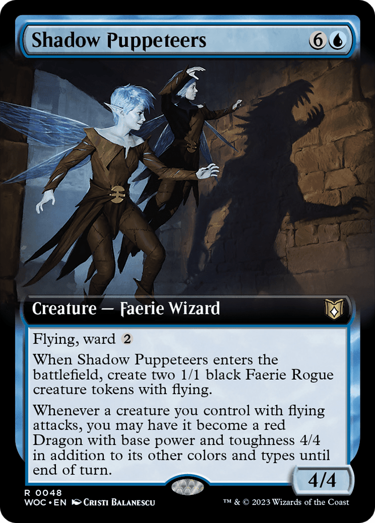 Shadow Puppeteers (Extended Art) [Wilds of Eldraine Commander] MTG Single Magic: The Gathering  | Multizone: Comics And Games