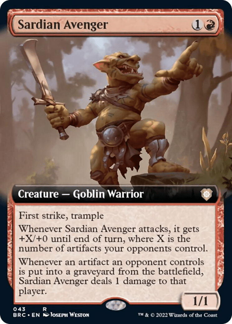 Sardian Avenger (Extended Art) [The Brothers' War Commander] MTG Single Magic: The Gathering  | Multizone: Comics And Games