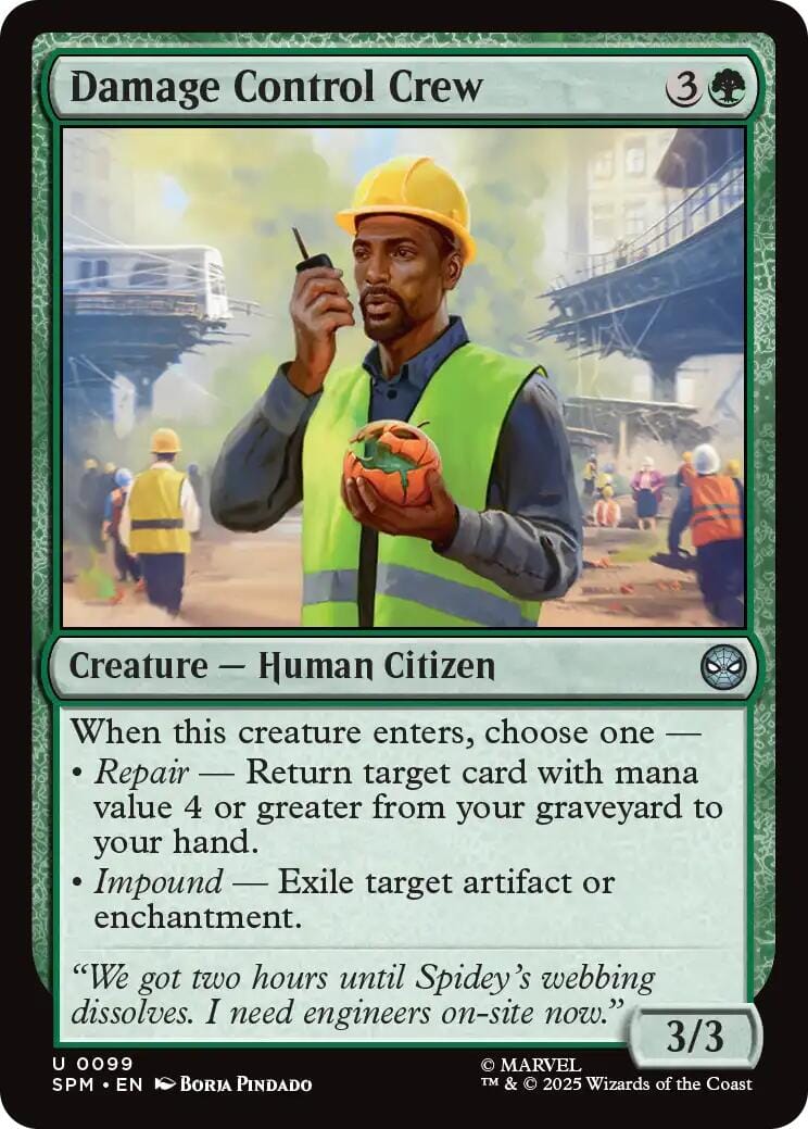 Damage Control Crew [Marvel's Spider-Man] MTG Single Magic: The Gathering  | Multizone: Comics And Games