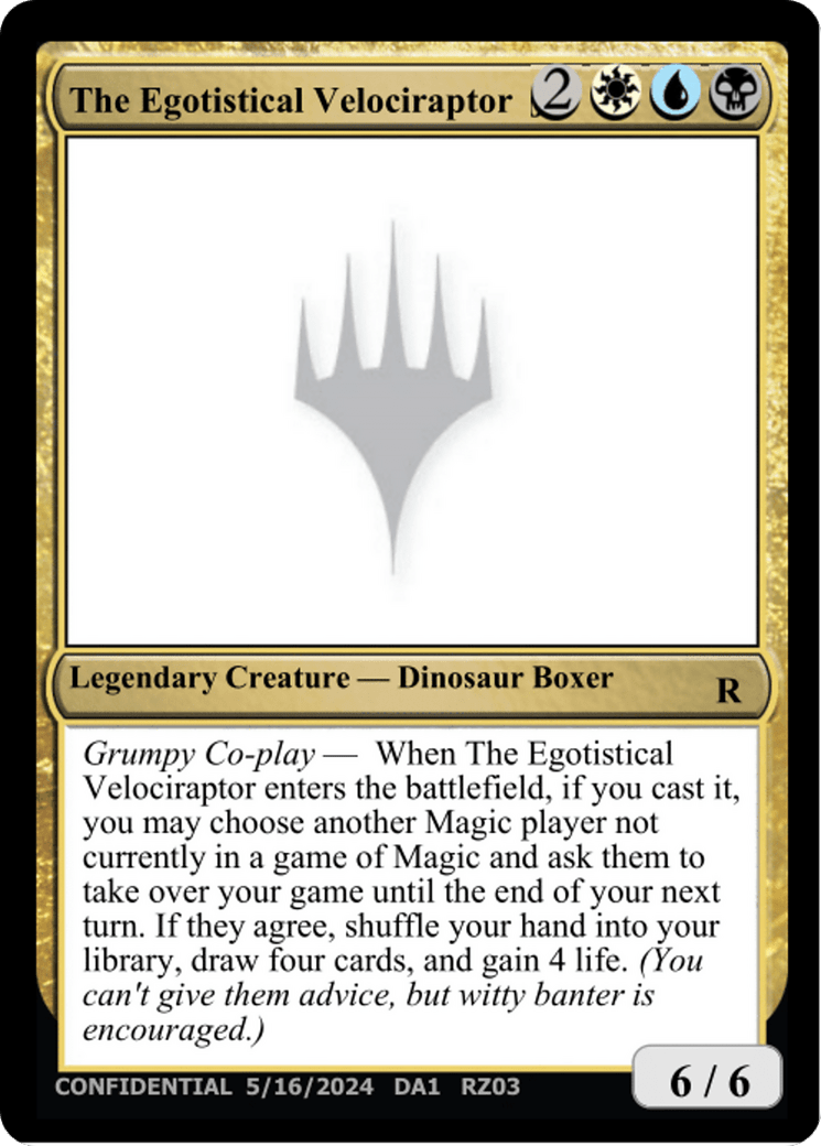 The Egotistical Velociraptor [Mystery Booster 2 Playtest Cards] MTG Single Magic: The Gathering  | Multizone: Comics And Games