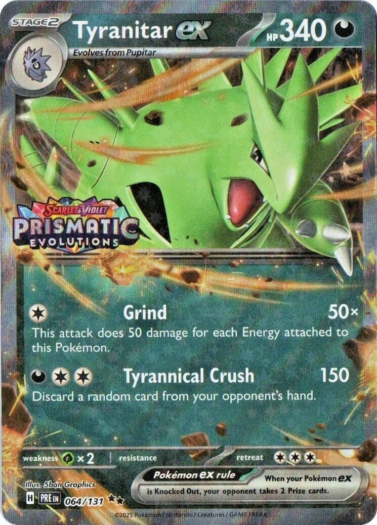 Tyranitar ex (064/131) (Prismatic Evolutions Stamp) [Miscellaneous Cards] Pokemon Single Pokémon  | Multizone: Comics And Games