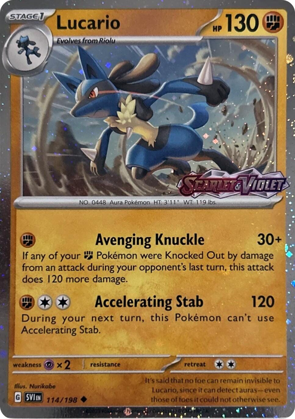 Lucario (114/198) (Scarely & Violet Stamp) [Miscellaneous Cards] Pokemon Single Pokémon  | Multizone: Comics And Games