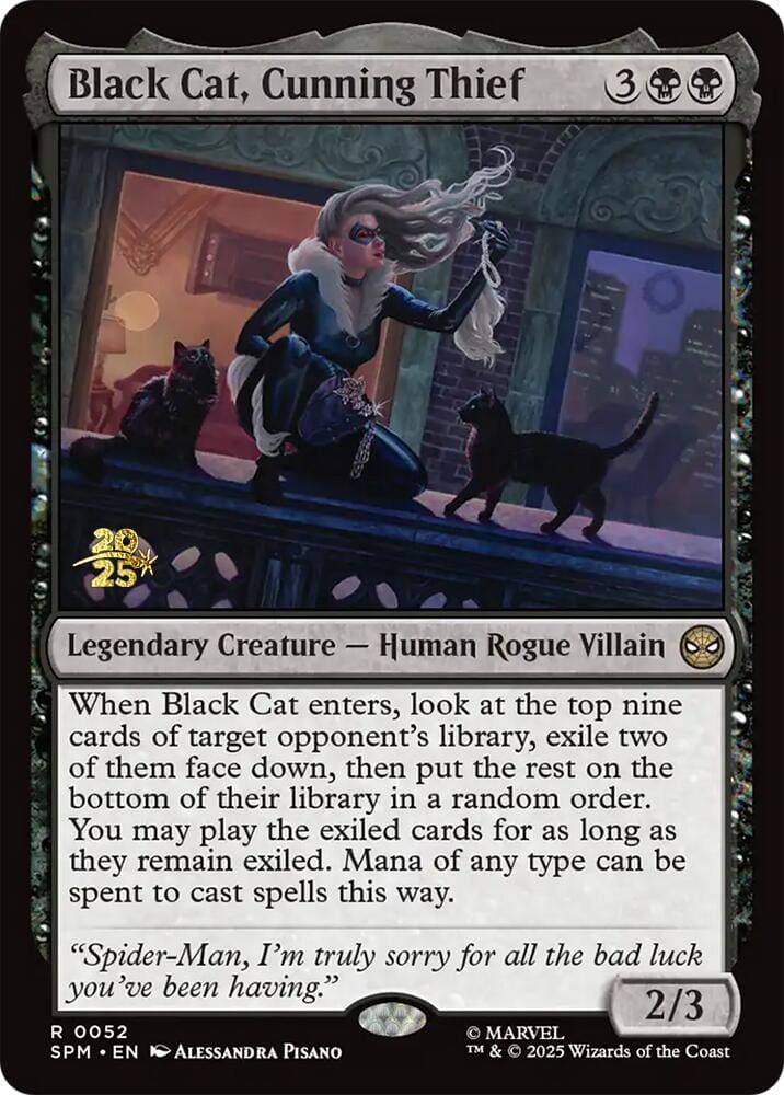 Black Cat, Cunning Thief [Marvel's Spider-Man Prerelease Promos] MTG Single Magic: The Gathering  | Multizone: Comics And Games