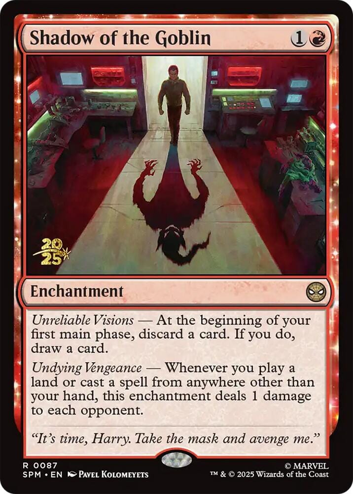 Shadow of the Goblin [Marvel's Spider-Man Prerelease Promos] MTG Single Magic: The Gathering  | Multizone: Comics And Games