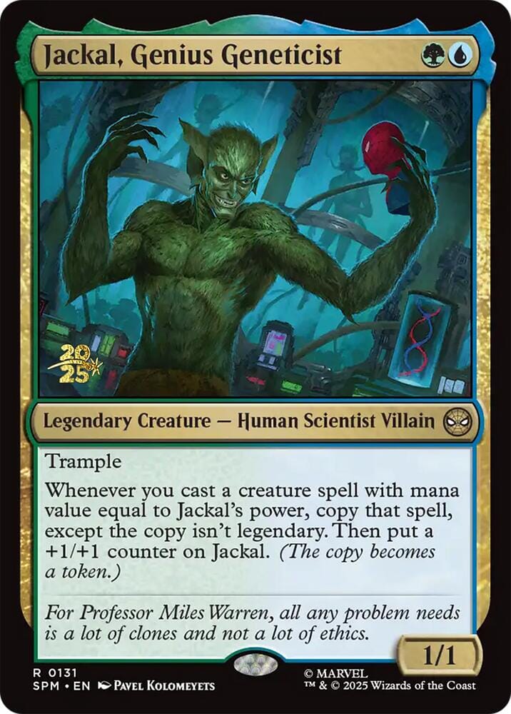 Jackal, Genius Geneticist [Marvel's Spider-Man Prerelease Promos] MTG Single Magic: The Gathering  | Multizone: Comics And Games