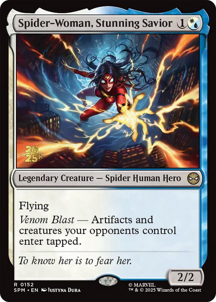Spider-Woman, Stunning Savior [Marvel's Spider-Man Prerelease Promos] MTG Single Magic: The Gathering  | Multizone: Comics And Games