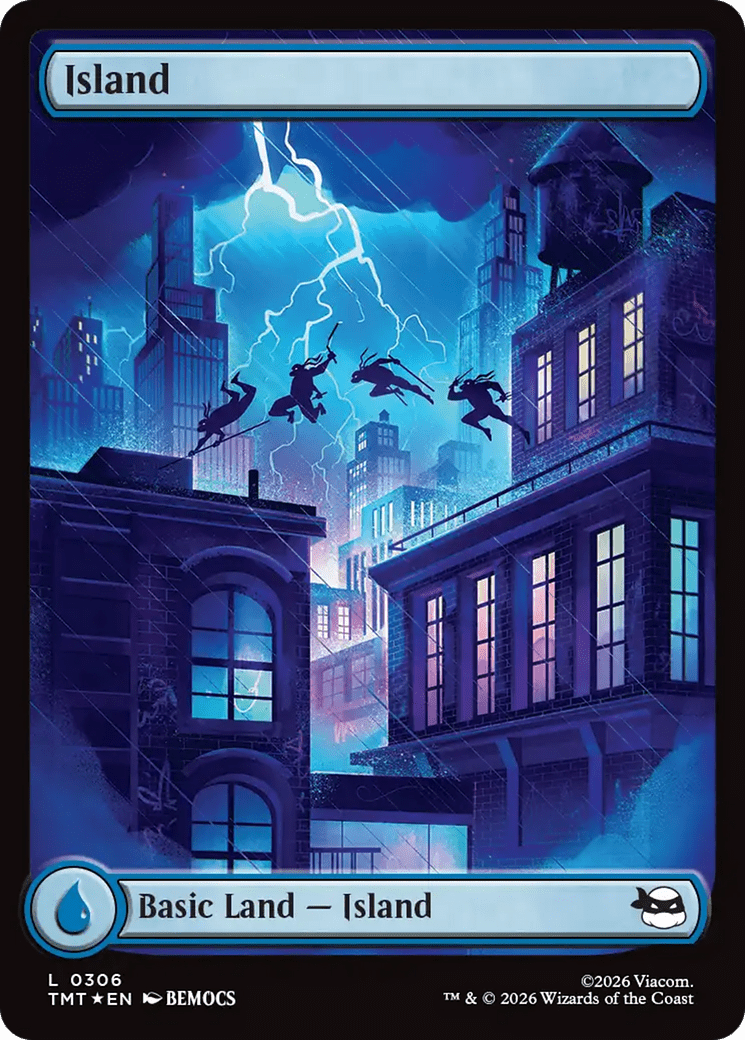 Island (0306) (Surge Foil) [Teenage Mutant Ninja Turtles] MTG Single Magic: The Gathering  | Multizone: Comics And Games