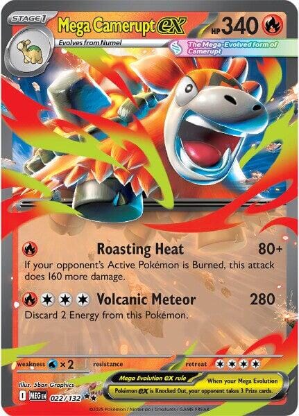Mega Camerupt ex (022/132) [Mega Evolution: Base Set] Pokemon Single Pokémon  | Multizone: Comics And Games