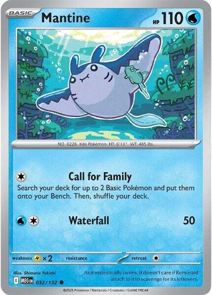 Mantine (032/132) [Mega Evolution: Base Set] Pokemon Single Pokémon  | Multizone: Comics And Games