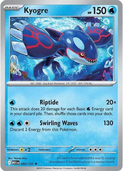Kyogre (034/132) [Mega Evolution: Base Set] Pokemon Single Pokémon  | Multizone: Comics And Games