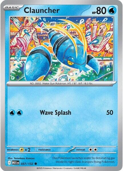 Clauncher (037/132) [Mega Evolution: Base Set] Pokemon Single Pokémon  | Multizone: Comics And Games