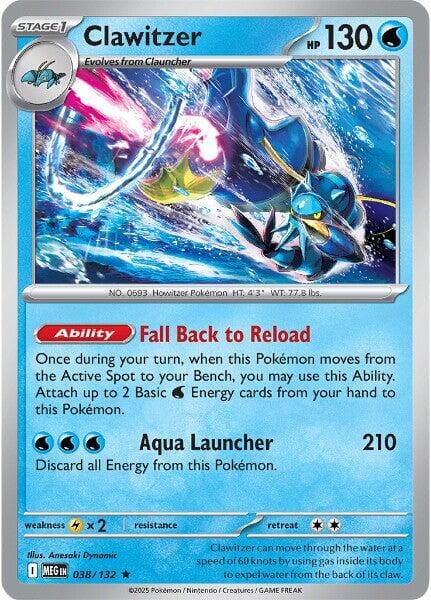 Clawitzer (038/132) [Mega Evolution: Base Set] Pokemon Single Pokémon  | Multizone: Comics And Games