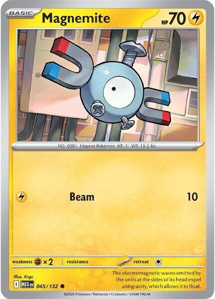 Magnemite (045/132) [Mega Evolution: Base Set] Pokemon Single Pokémon  | Multizone: Comics And Games