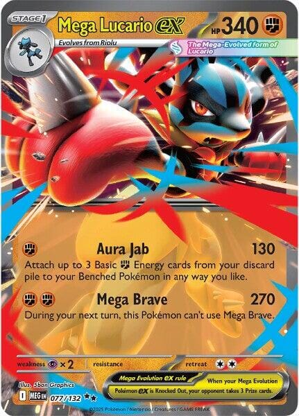 Mega Lucario ex (077/132) [Mega Evolutions: Base Set] Pokemon Single Pokémon  | Multizone: Comics And Games