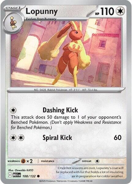 Lopunny (108/132) [Mega Evolution: Base Set] Pokemon Single Pokémon  | Multizone: Comics And Games