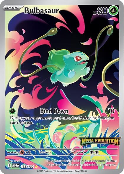 Bulbasaur (133/132) (Mega Evolution Stamped) [Mega Evolution: Base Set] Pokemon Single Pokémon  | Multizone: Comics And Games
