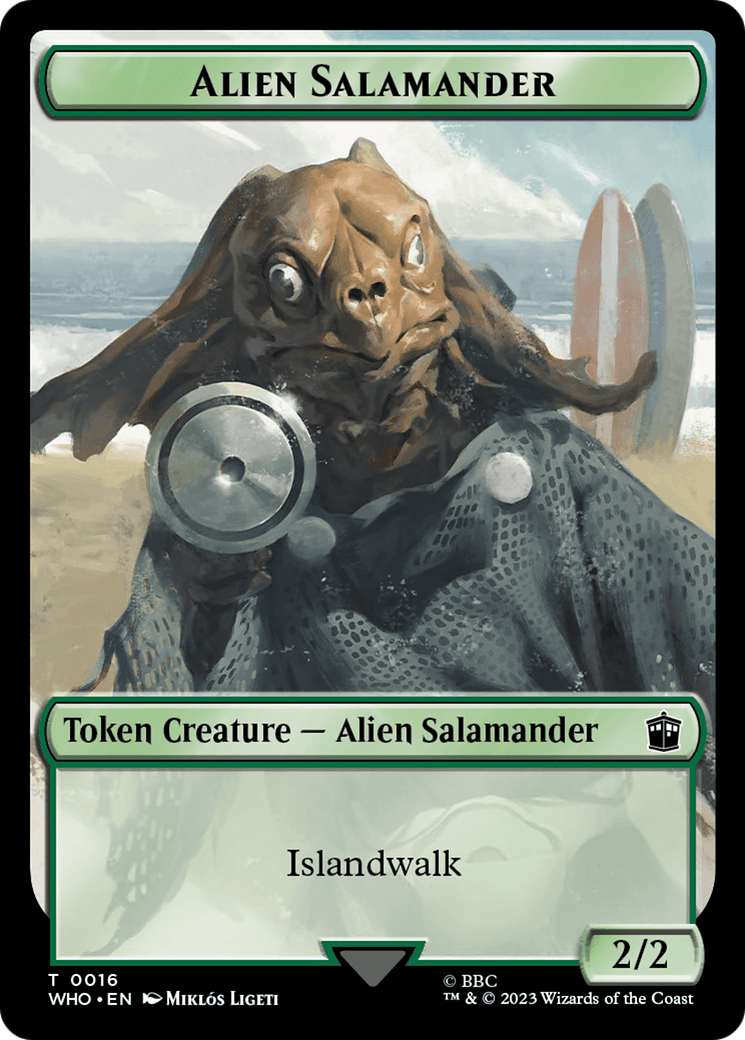 Dalek // Alien Salamander Double-Sided Token [Doctor Who Tokens] MTG Single Magic: The Gathering  | Multizone: Comics And Games